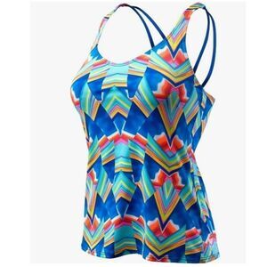 TYR Sport Women's Ediza Lake Double Strap Tankini, Multi, XS (0/2)